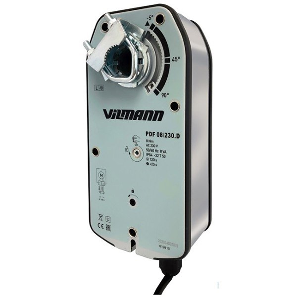 Привод воздушной заслонки VILMANN PDF 08/230.D-S (8 Нм, 230 В) Привод воздушной заслонки VILMANN PDF 08/230.D-S (8 Нм, 230 В)
