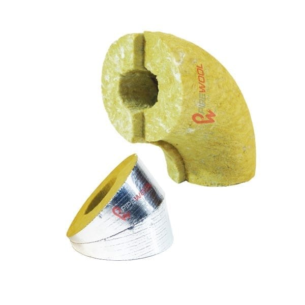 Отводы 45° теплоизоляционные PIPEWOOL 120 Alu, кашированные алюминиевой фольгой, Ø18–1020 мм